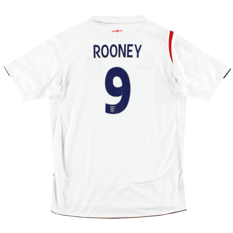 2005-07 Kemeja Kandang Umbro Inggris Rooney #9 XL.Boys