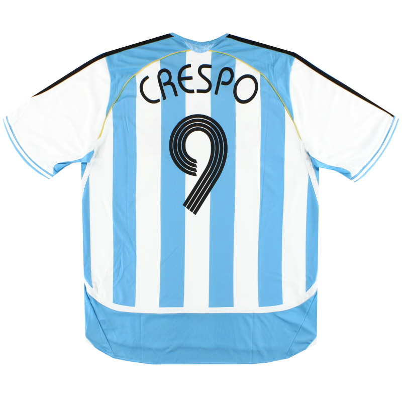 2006-07 Argentina adidas Home Shirt Crespo #9 *As New* XL - 739802