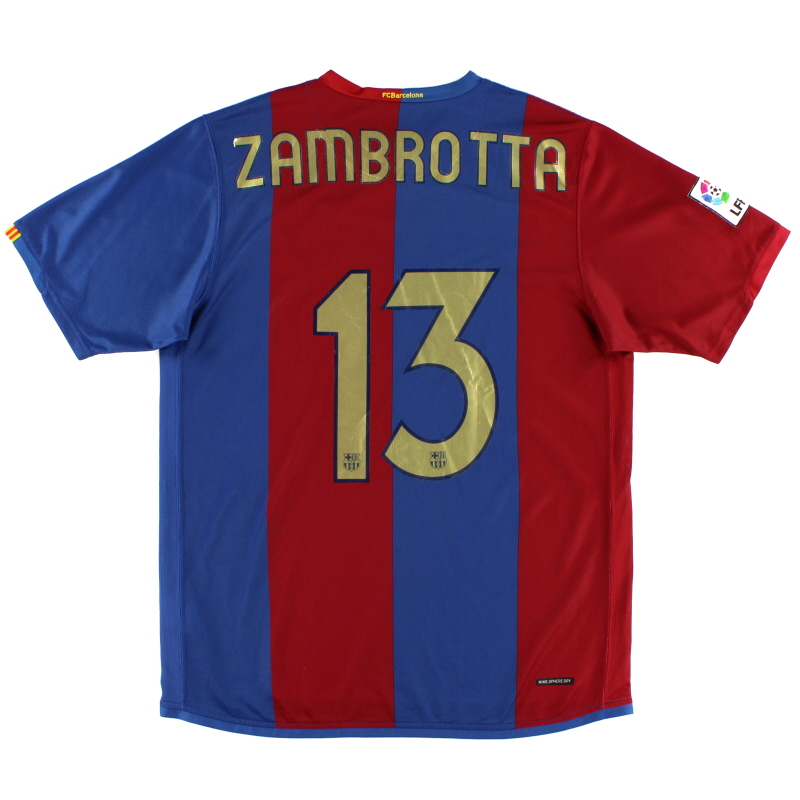 2006-07 Barcelona Home Shirt Zambrotta #13 L