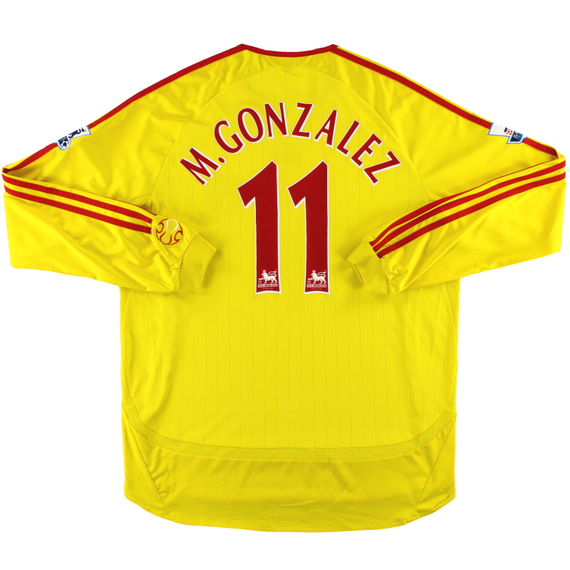 2006-07 Liverpool adidas Away Shirt M. Gonzalez #11 L/S L - 053305