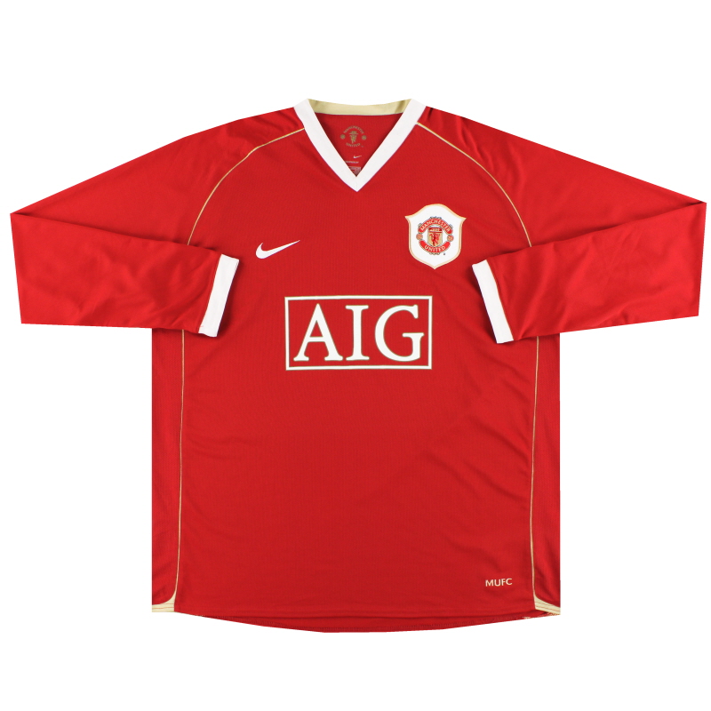 2006-07 Manchester United Nike Home Shirt L/S *Mint* XL