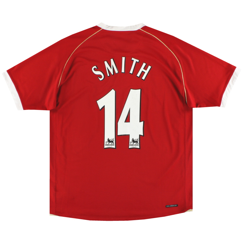 2006-07 Manchester United Nike Home Shirt Smith #14 L - 146814