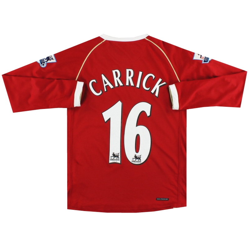 2006-07 Manchester United Nike Home Shirt Carrick #16 L/S L.Boys - 146814