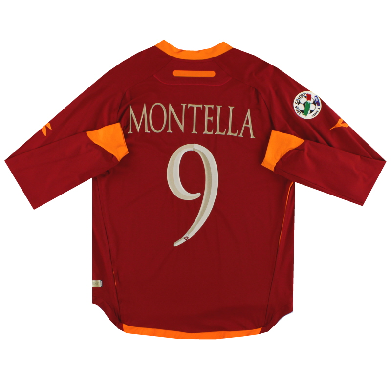 2006-07 Roma Diadora Home Shirt Montella #9 L/S *As New* L - 142739