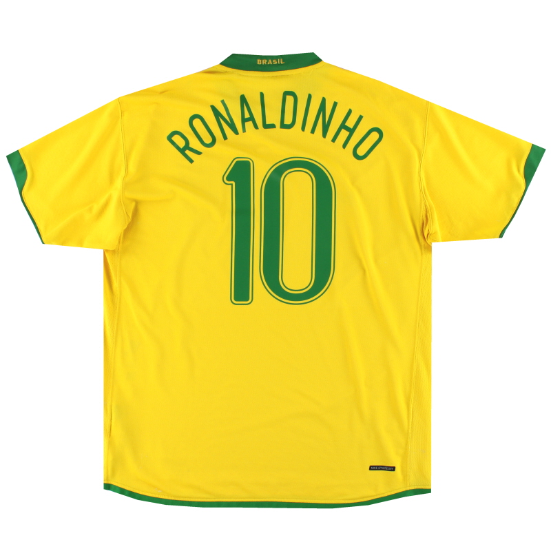 2006-08 Brazil Home Shirt Ronaldinho #10 XL - 103889