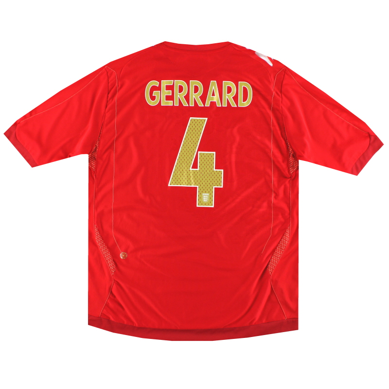 2006-08 England Umbro Away Shirt Gerrard #4 M