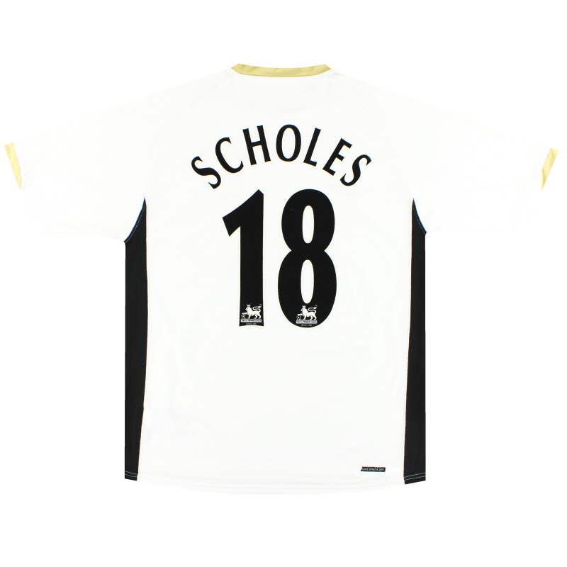 Camiseta Nike de visitante del Manchester United 2006-08 Scholes # 18 XL - 146817