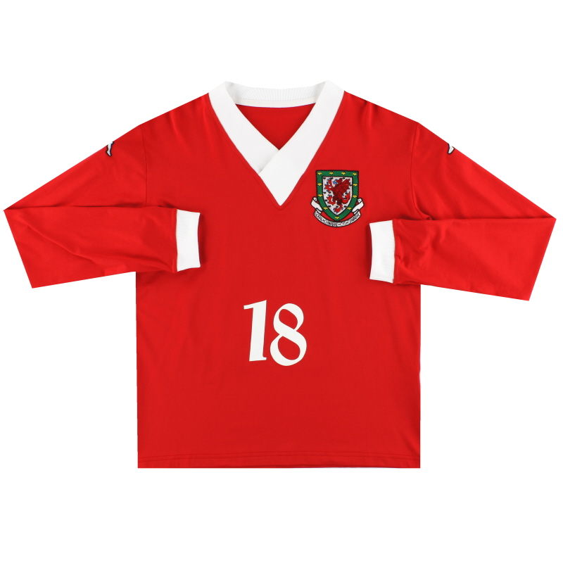 2006-08 Wales Kappa Player Issue Home Shirt #18 L/S *As New* XL - POO11414