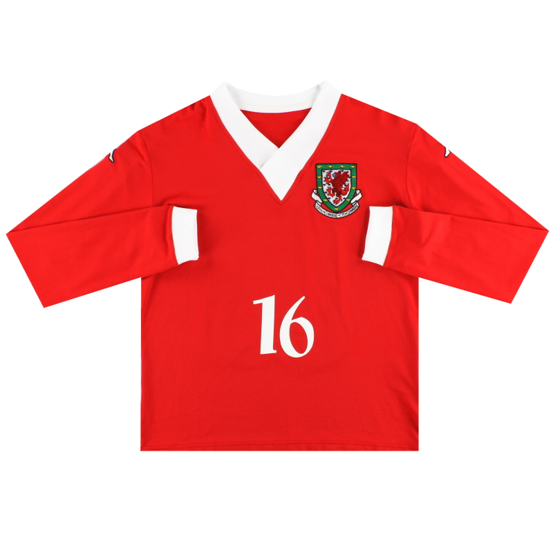 2006-08 Wales Kappa Player Issue Home Shirt #16 L/S *As New* XL - POO11414