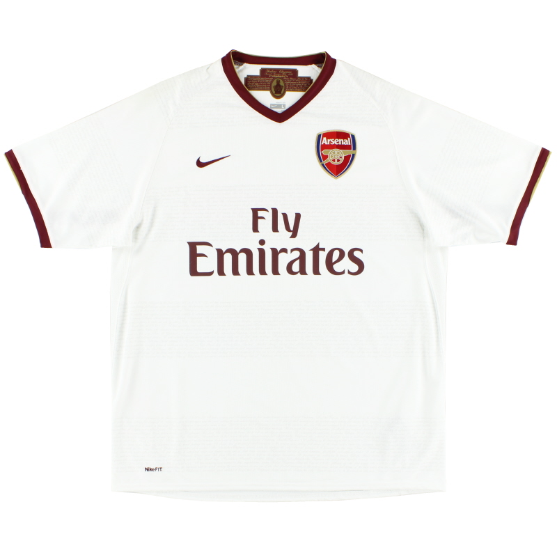 2007-08 Arsenal Nike Kaos Tandang *Mint* M - 237867-105