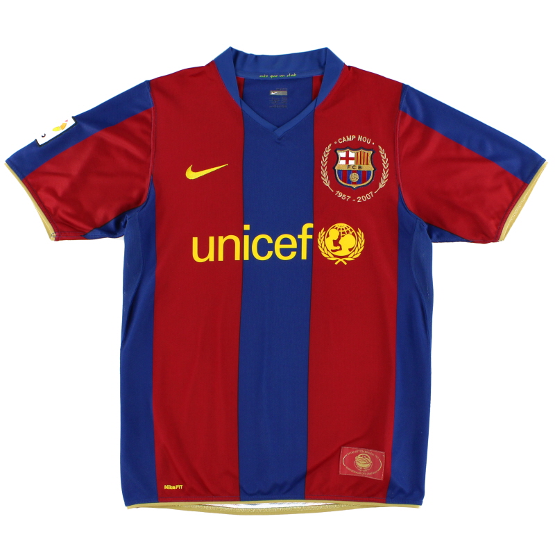 2007-08 Barcelona Nike Home Shirt *Mint* L - 237741-655