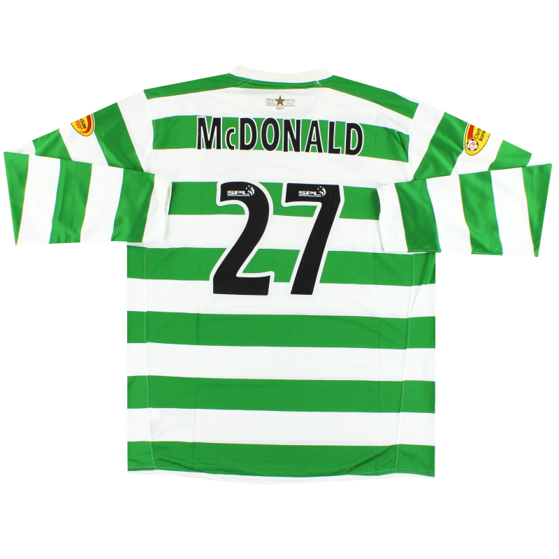 Maglia Celtic Nike Home 2007-08 McDonald #27 L/S *con etichette* XL - 217120-377