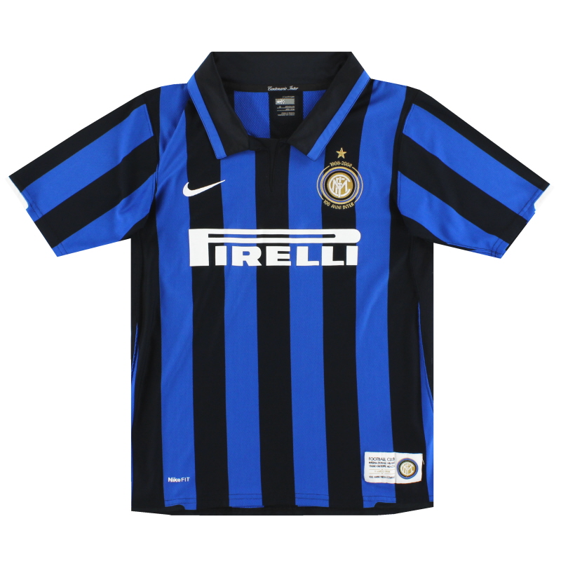 2007-08 Inter Milan Nike Centenario Home Maglia XL.Ragazzi