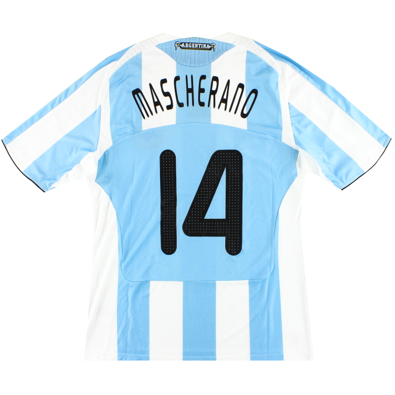 2007-09 Argentine adidas Maillot Domicile Mascherano #14 *w/tags* L - 623821