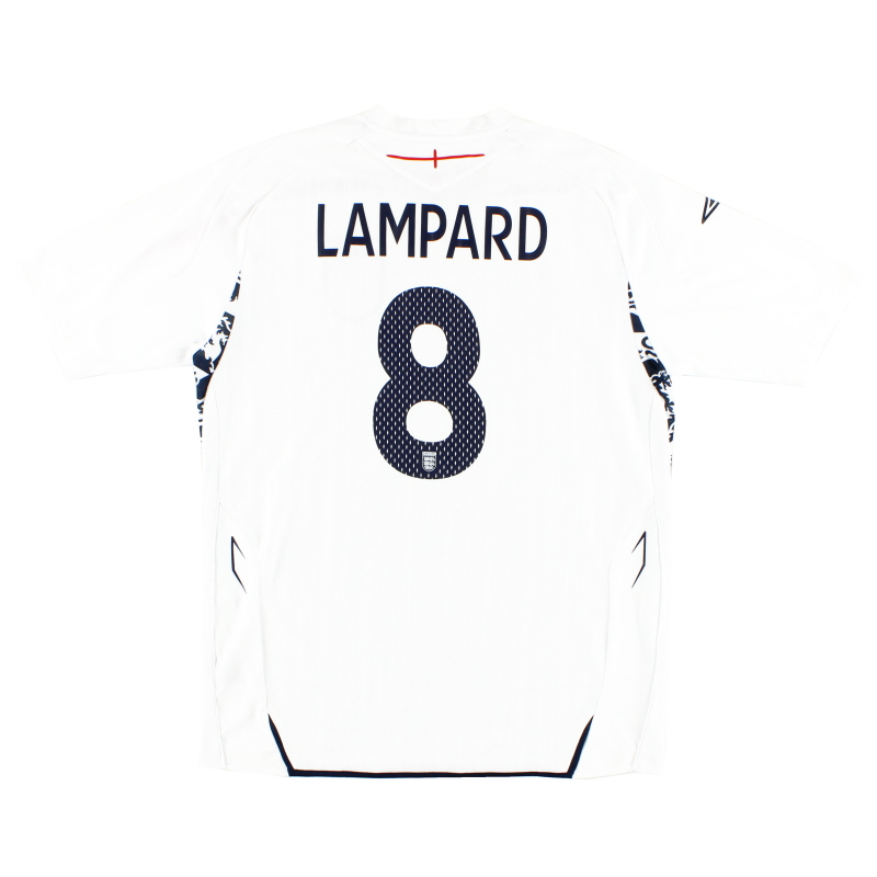 2007-09 Angleterre Umbro Maillot Domicile Lampard # 8 M