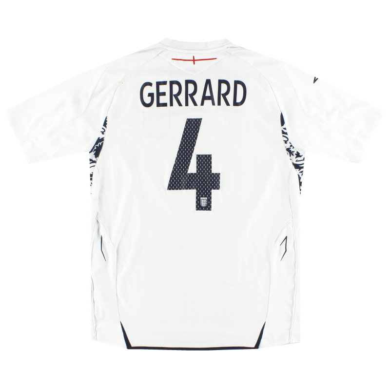 2007-09 Angleterre Umbro Maillot Domicile Gerrard # 4 XXL