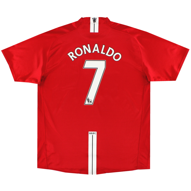 2007-09 Manchester United Nike thuisshirt Ronaldo #7 *Mint* XL - 237924-666
