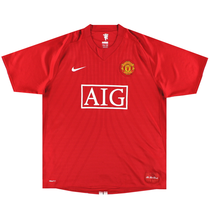 2007-09 Manchester United Nike Home Shirt L - 237924-666
