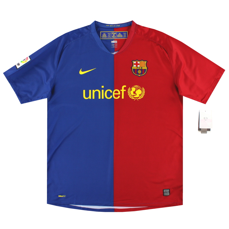 2008-09 Barcelona Nike Home Shirt *dengan label* XL - 286784-655 - 886691659617
