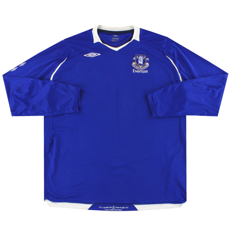 2008-09 Everton Umbro Home Shirt L/S XL