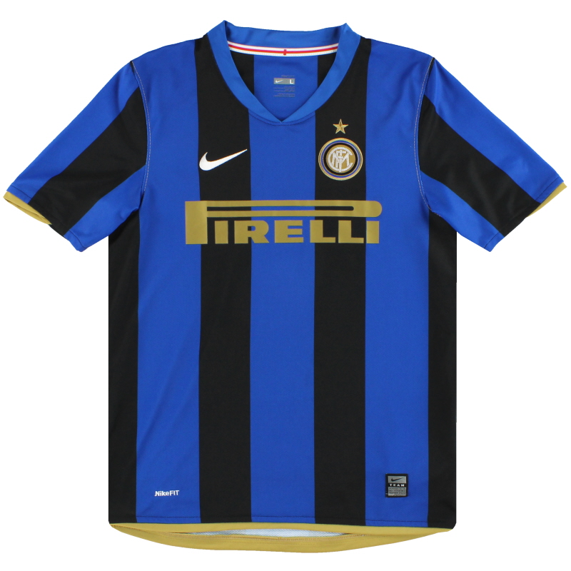 2008-09 Inter Milan Nike Home Shirt *Mint* L  - 287408-490