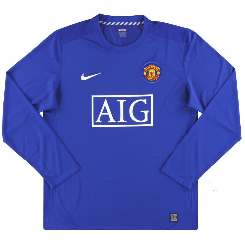 2008-09 Manchester United Nike Player Issue terza maglia L/S *BNIB* XL - 288686