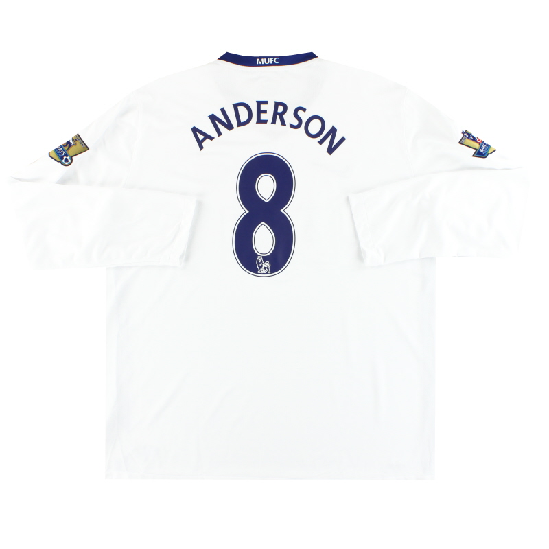 2008-09 Manchester United Nike Away Shirt Anderson #8 L/S XXL