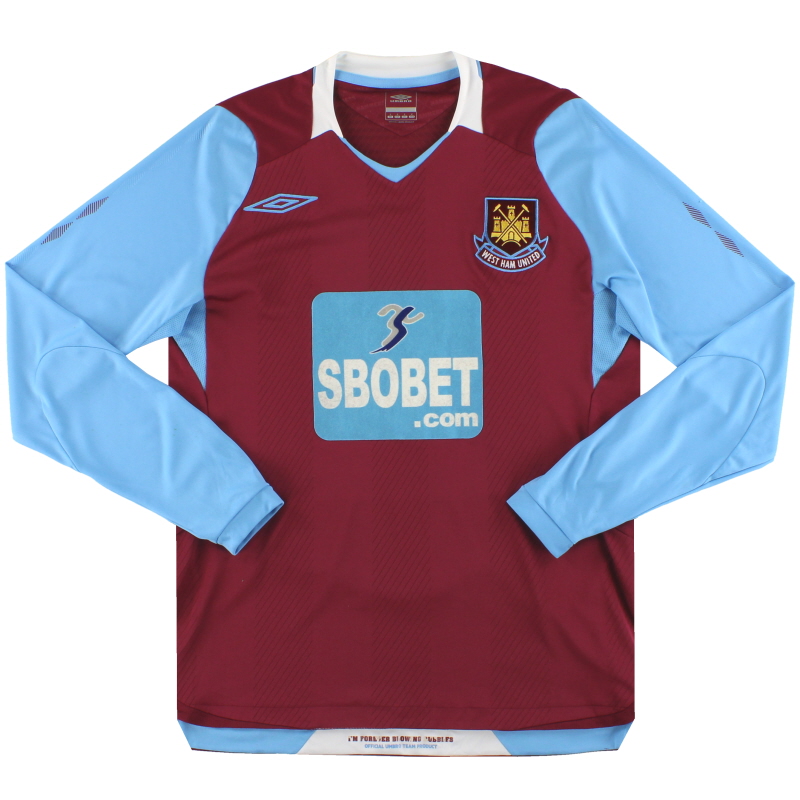 2008-09 West Ham Umbro Home Shirt L/S S