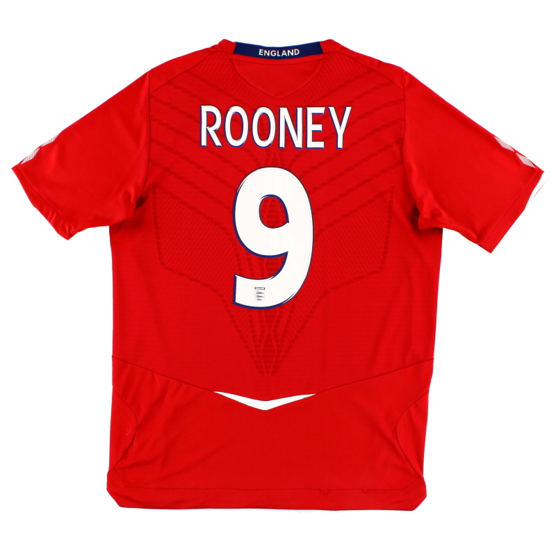 Maillot extérieur Angleterre Umbro 2008-10 Rooney # 9 L