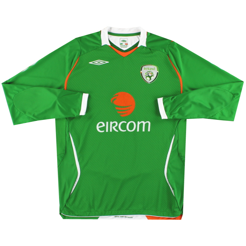 2008-10 Ireland Umbro Home Shirt L/S *Mint* L