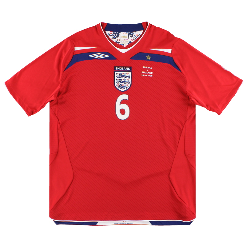 2008 England 'v France' Match Issue Umbro Away Shirt Terry #6 XL