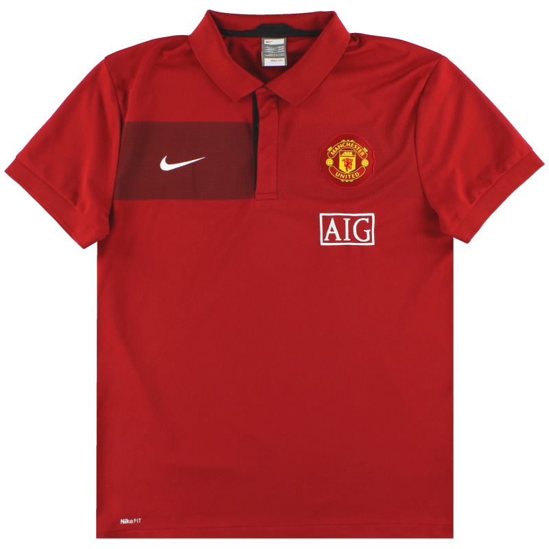 2009-10 Manchester United Nike Polo Shirt *Mint* L - 355107-648
