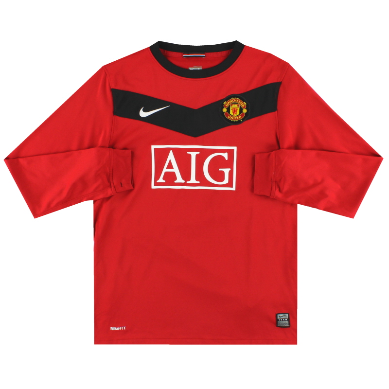 2009-10 Manchester United Nike Home Shirt L/S L.Boys 355092-623