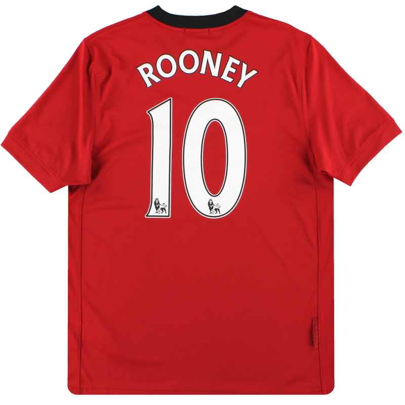 2009-10 Manchester United Nike Home Shirt Rooney #10 L.Boys - 355110-623