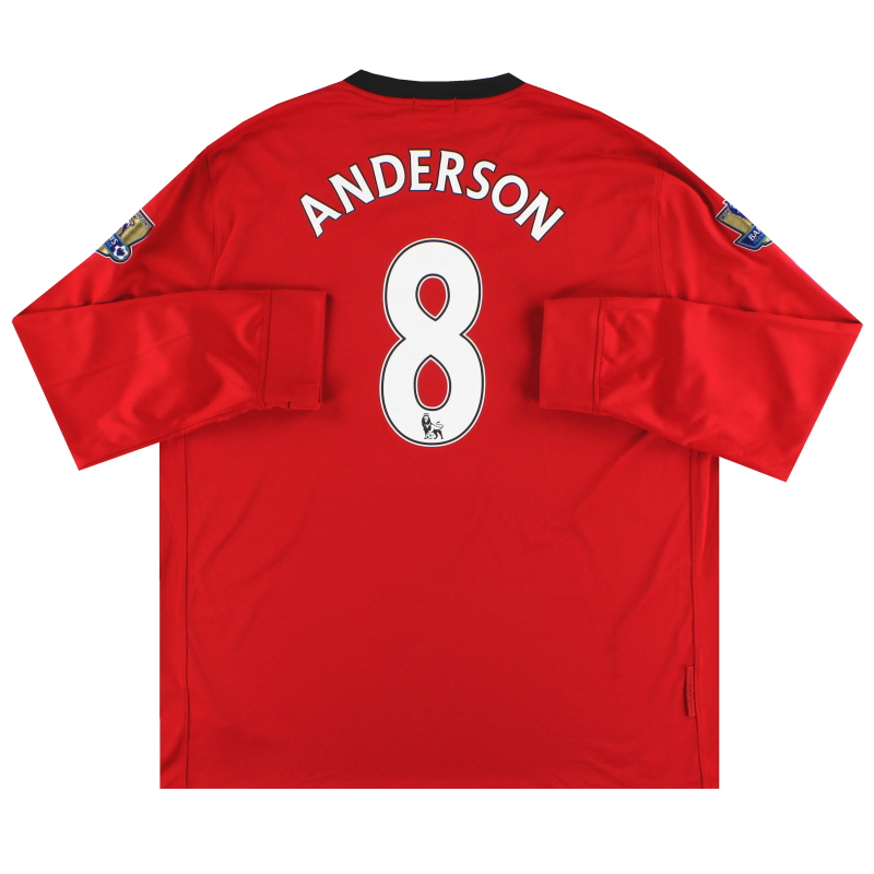 2009-10 Manchester United Nike Home Shirt Anderson #8 L/S XXL - 355092-623