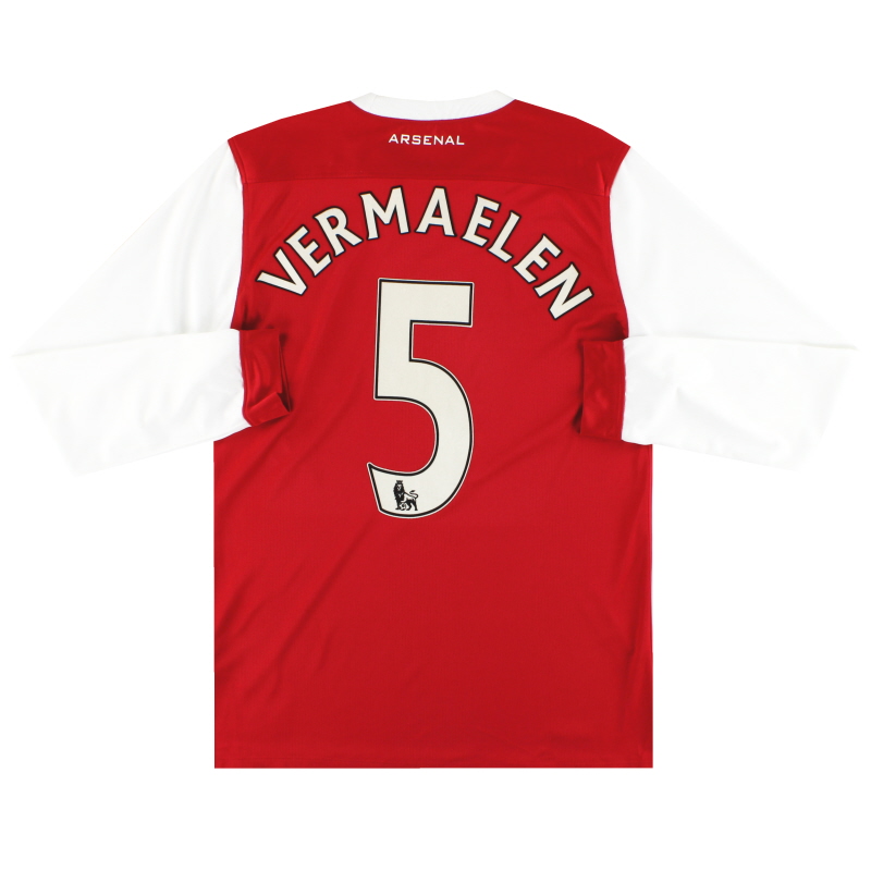 2010-11 Arsenal Nike Home Shirt Vermaelen #5 L/S S - 386822-620