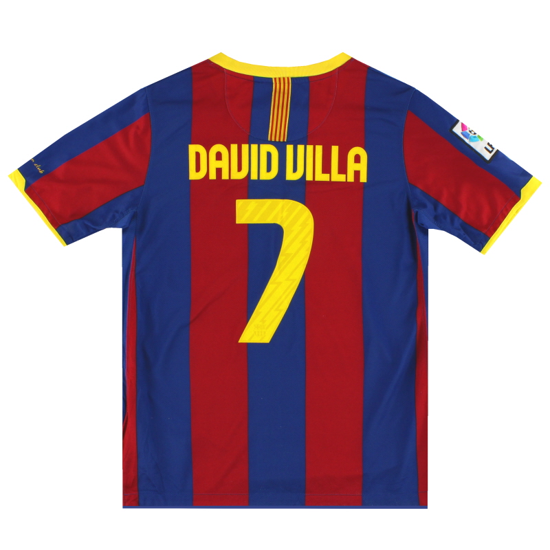 2010-11 Barcelona Nike Home Shirt David Villa #7 L.Boys - 382337-486