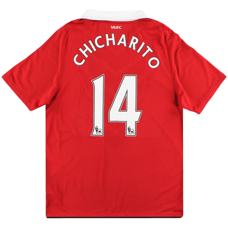 2010-11 Манчестер Юнайтед, домашняя футболка Nike Chicharito # 14 M - 382469-623