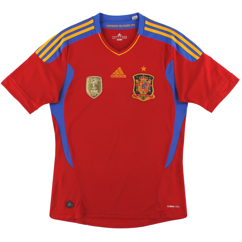 2010-11 Spain adidas Home Shirt *Mint* M - V14921