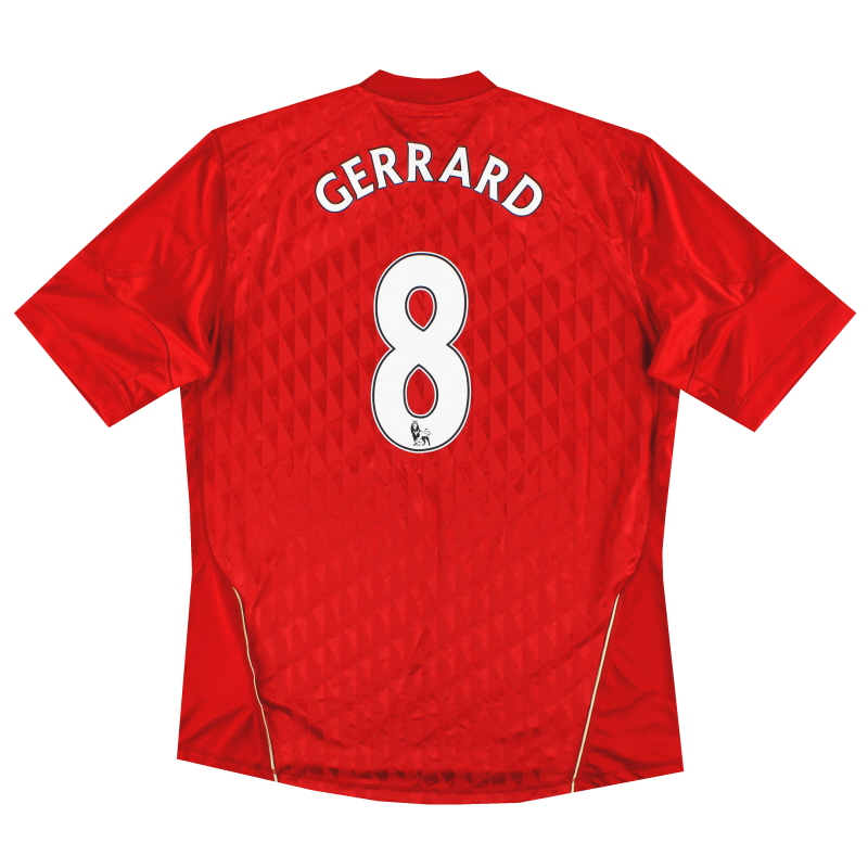 2010-12 Liverpool adidas Home Shirt Gerrard #8 XL - P96763