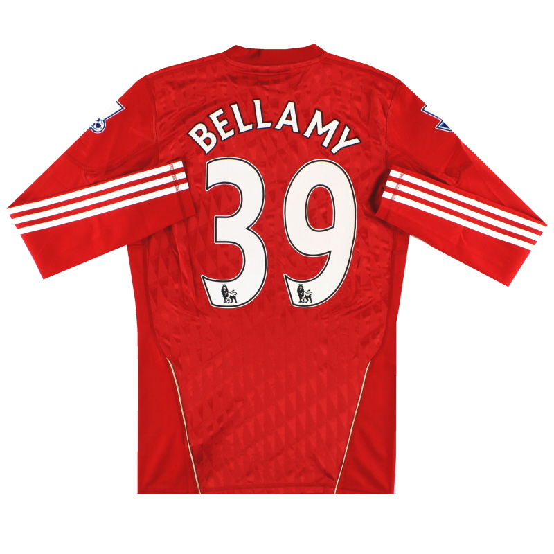 2010-12 Liverpool Techfit Player Issue Maglia da casa L/S Bellamy #39 *Menta* L - P96686