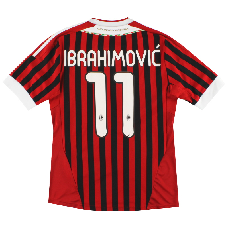 2011-12 AC Milan adidas Home Shirt Ibrahimovic #11 S - V13457