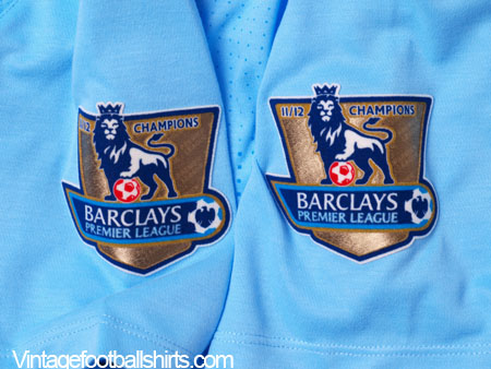 Premier League Gold Badges 2011/12 Champions EPL Barclays Adult Shirt Sleeves 