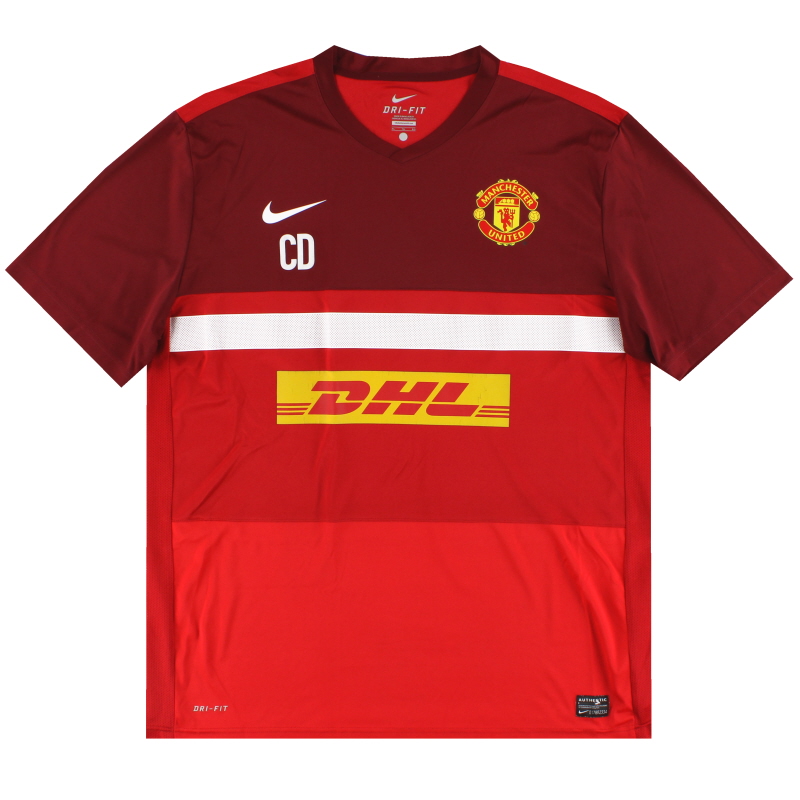 2011-12 Manchester United Nike Worn Training Shirt ’CD’ XL