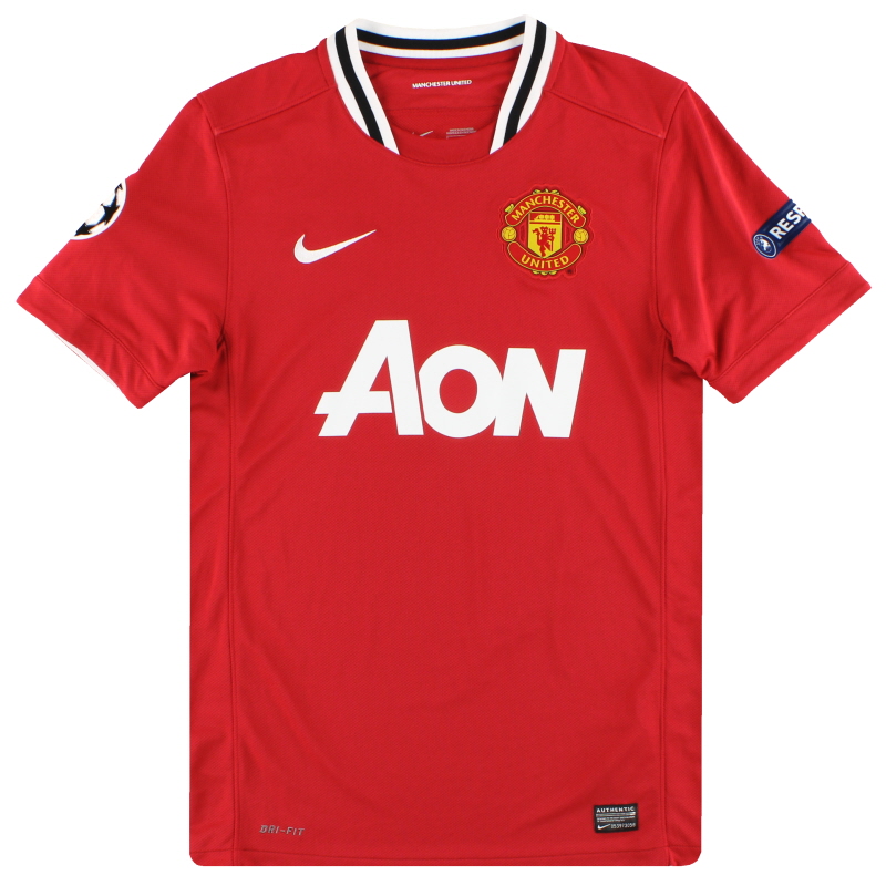 2011-12 Manchester United Nike CL Home Shirt S