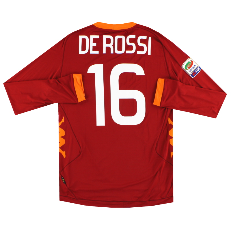 2011-12 Roma Kappa Kombat PI Home Shirt De Rossi #16 L/S *w/tags* XL - 301FT20
