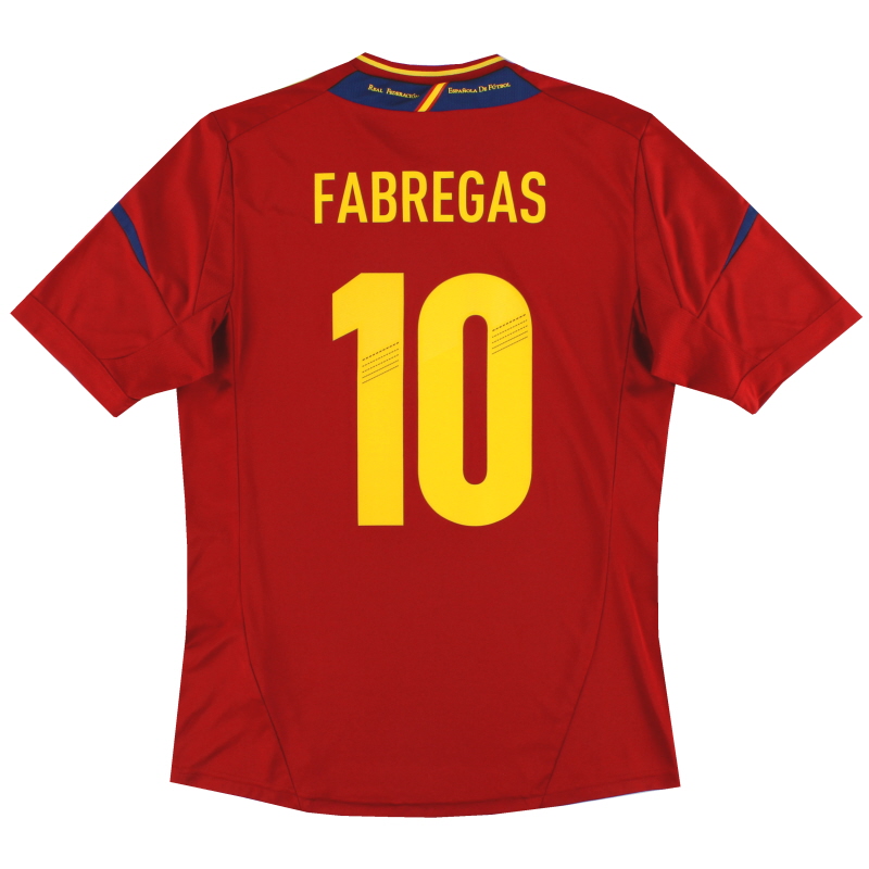 2011-12 Spain adidas Home Shirt Fabregas #10 *Mint* M - X10937