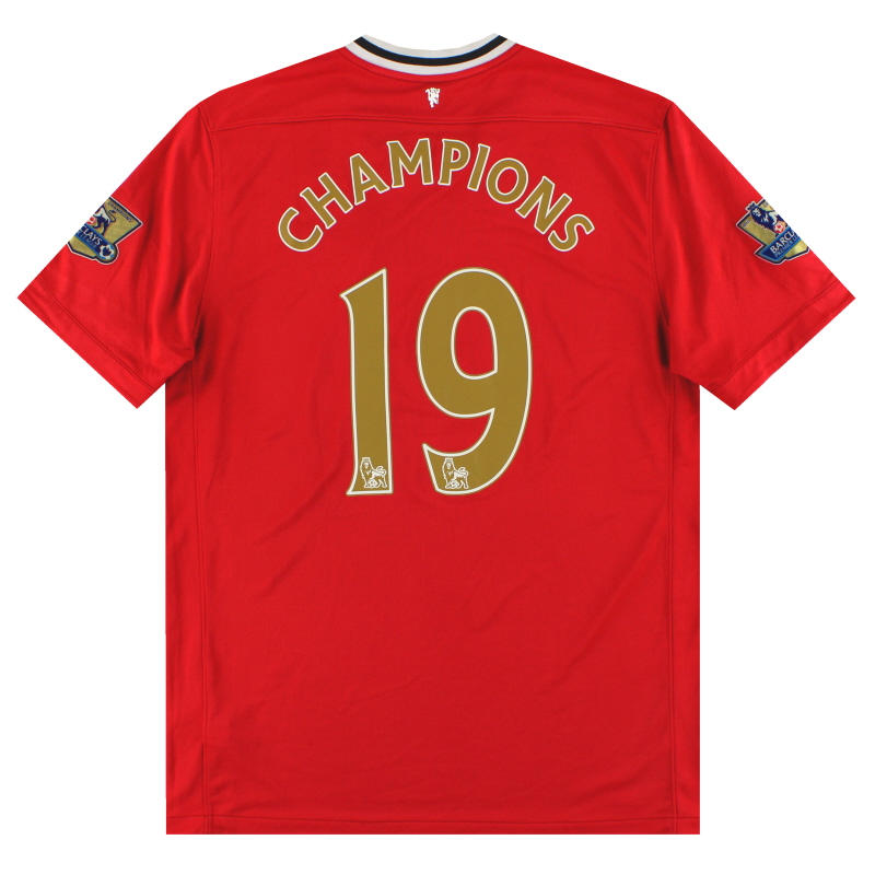 2011-13 Manchester United Nike Home Shirt 'Champions' #19 XL - 423936-403