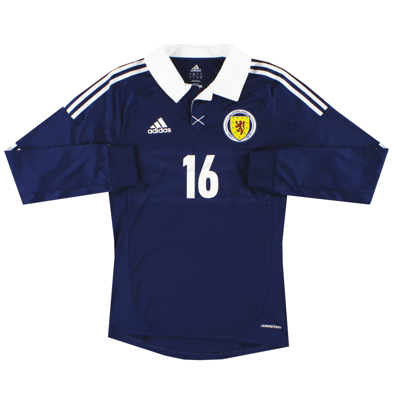 2011-13 Scotland adidas Player Issue Home Shirt #16 L/S *As New* S