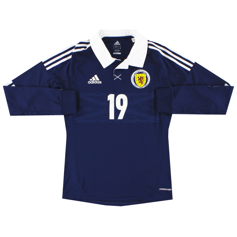 2011-13 Scotland adidas Player Issue Home Shirt #19 L/S *As New* S